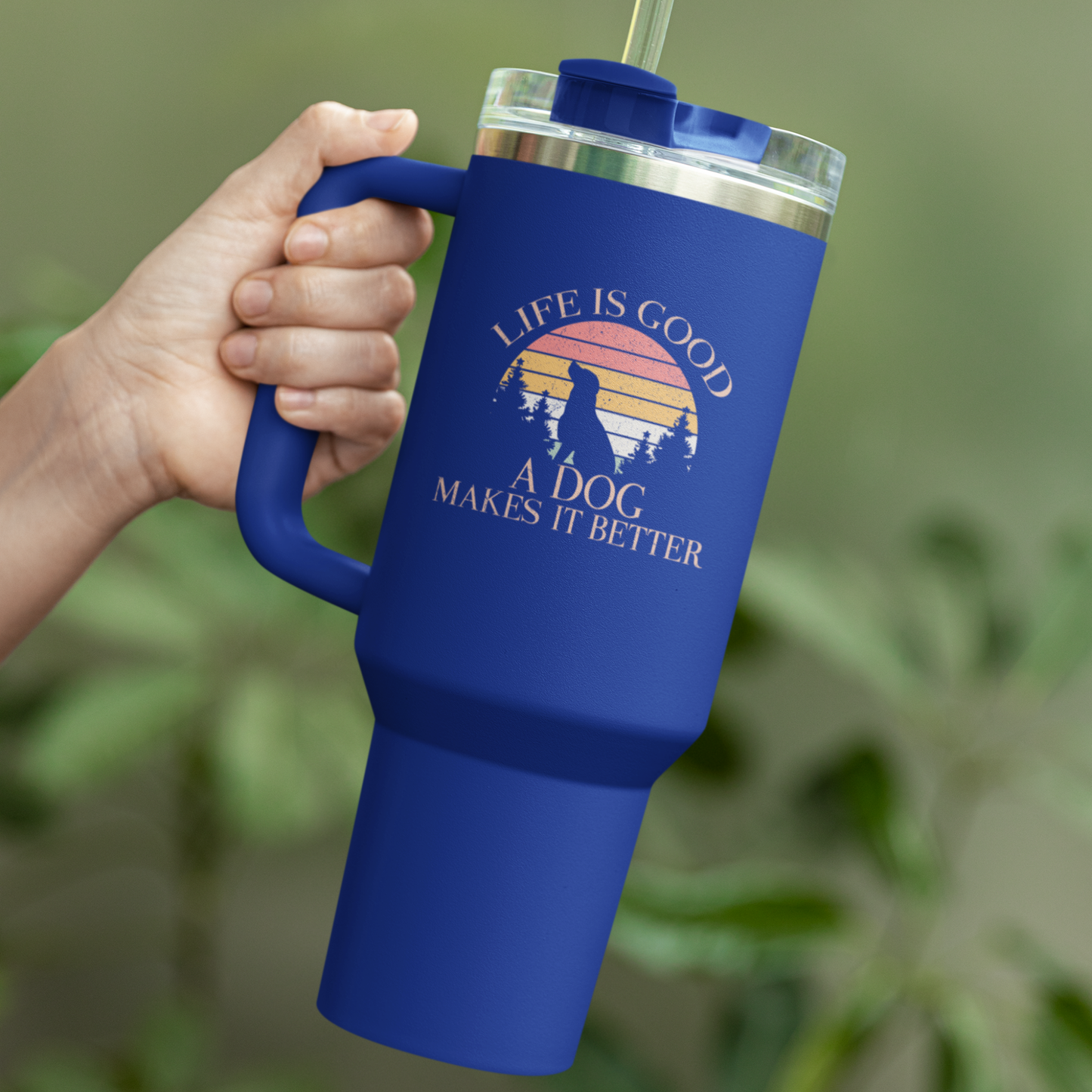 Life Is Good A Dog Makes It Better Travel Mug - 40oz