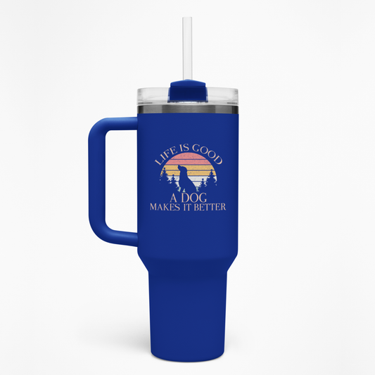 Life Is Good A Dog Makes It Better Travel Mug - 40oz