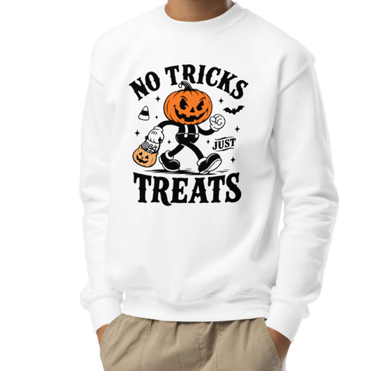 No Tricks Just Treats Kids Plush Sweatshirt